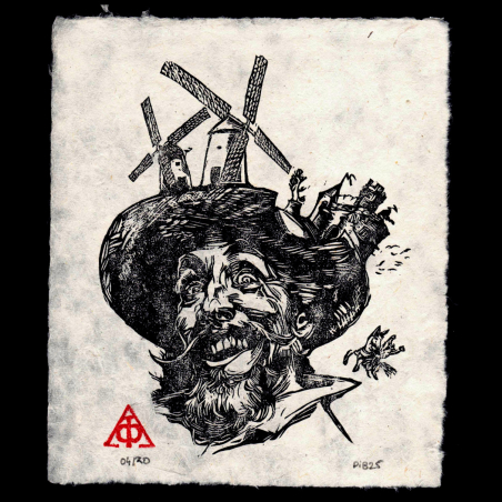 Don Quichotte, d'après Rodrigo Roig, papier lokta