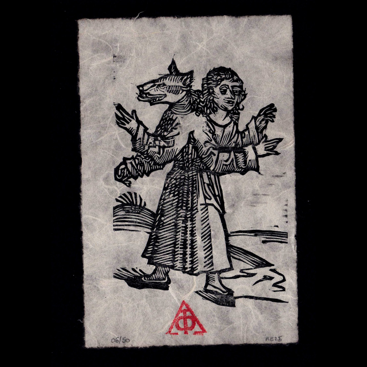 Homme Loup - Chroniques de Nuremberg estampe sur papier murier