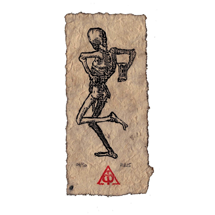 Le Danseur, Danse Macabre, sur papier Vieilli