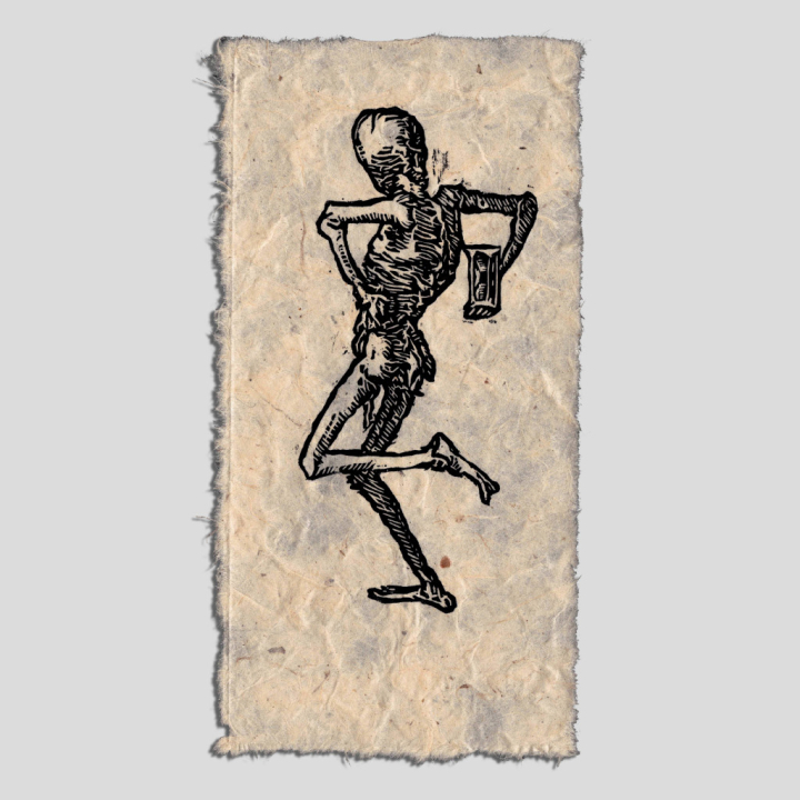 Le Danseur, Danse Macabre, sur papier Lokta