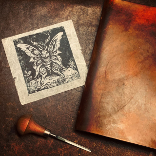 Estampe sur papier murier de Aeromitus