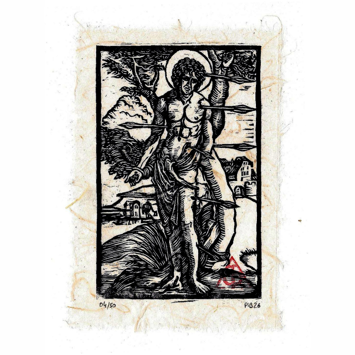 Estampe de Saint Sébastien, tirée du Salus Animae