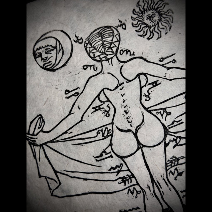 La Femme Zodiacale - Tübinger Hausbuch - Lokta Detail