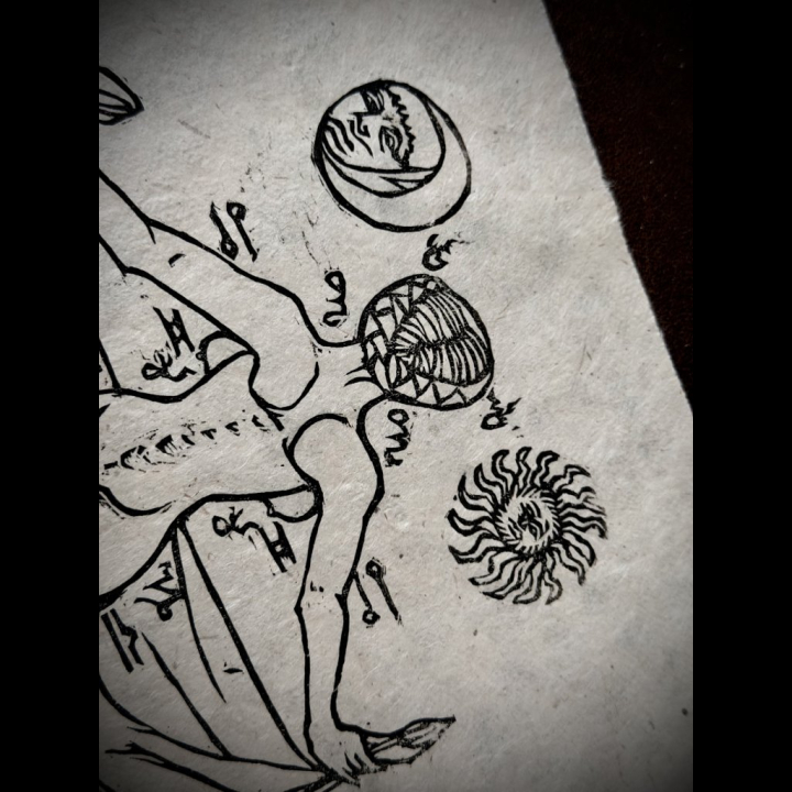La Femme Zodiacale - Tübinger Hausbuch - Lokta Detail