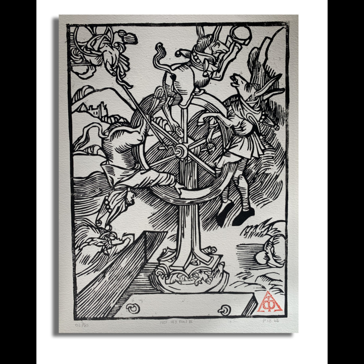 Nef des Fous - La Fortune - Gravure de Sébastien Brant (1494) | Estampe Médiévale Atelier du PIB