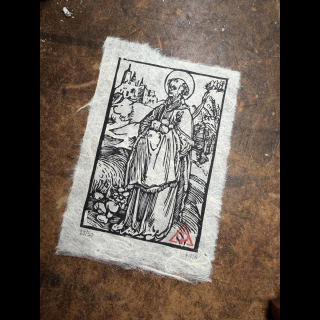Estampe de saint Etienne sur papier Murier