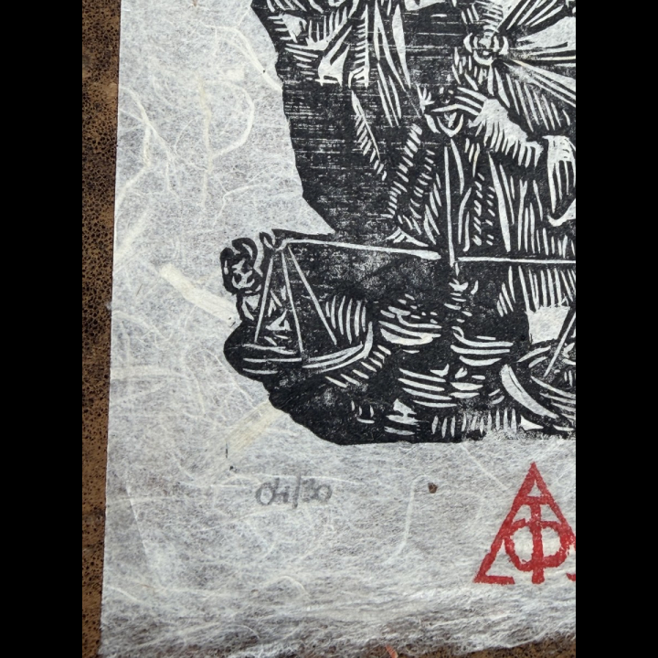Saint Michel, Buste, Chronique de Nuremberg sur papier murier, détails balance
