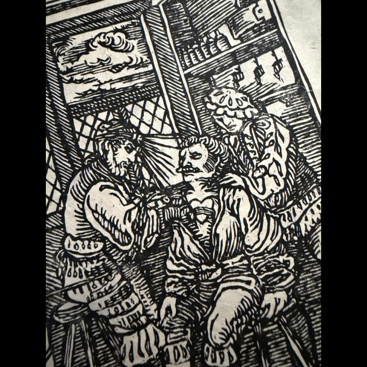 Tattoer's fine details on lokta paper