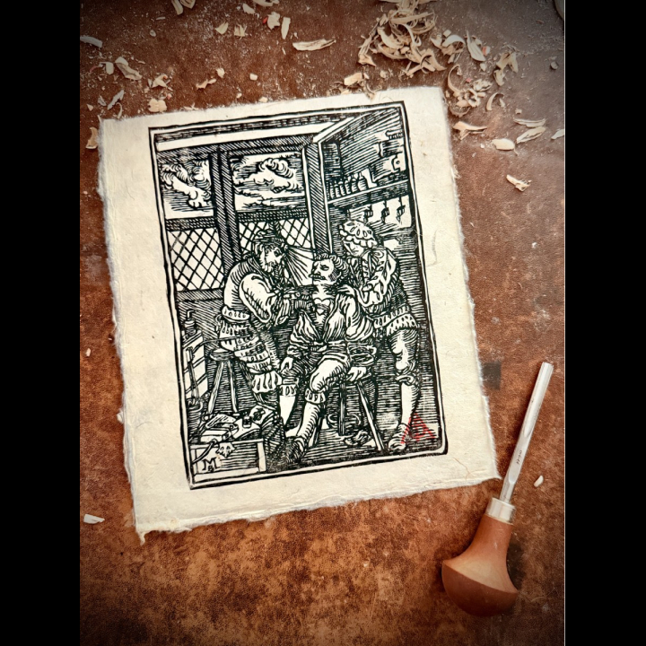 Tattooer by Myriam Black and Pib printed on lokta paper