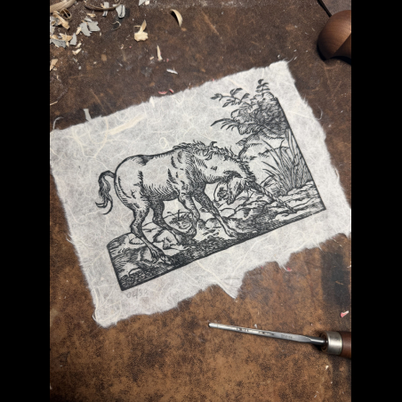 Estampe Licorne papier Murier