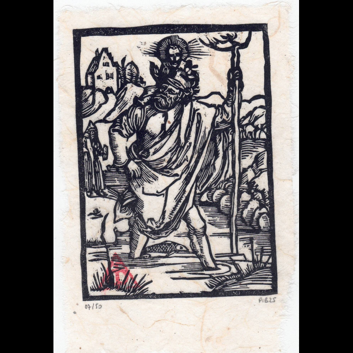 Estampes de Saint Christophe, tirée du Salus Animae