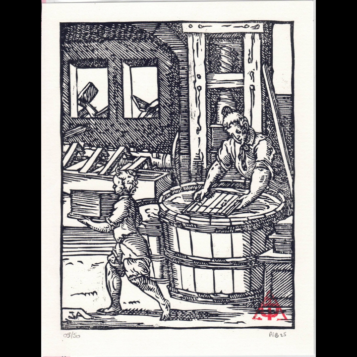 Estampe du Papetier, d'après Jost Amman (1568) | L'Atelier du PIB