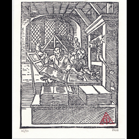 Estampe de l'Imprimeur, d'après Jost Amman (1568) | L'Atelier du PIB