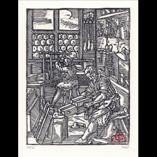 Estampe du Relieur, d'après Jost Amman (1568) | L'Atelier du PIB
