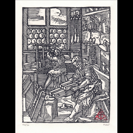 Estampe du Relieur, d'après Jost Amman (1568) | L'Atelier du PIB
