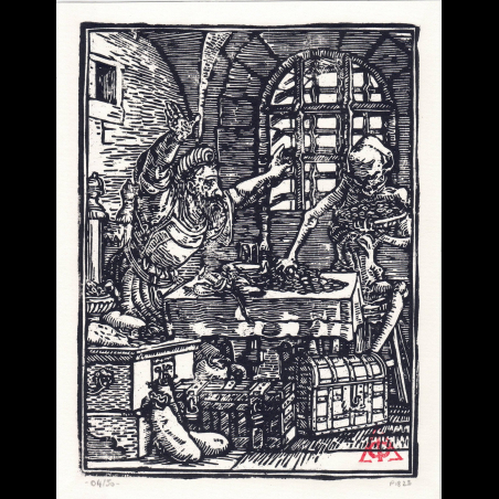 La Danse macabre – L’Homme Riche, d'après Hans Holbein