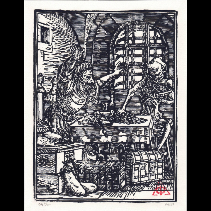La Danse macabre – L’Homme Riche, d'après Hans Holbein