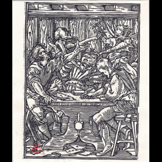 La Danse macabre – Le joueur de cart, d'après Hans Holbein